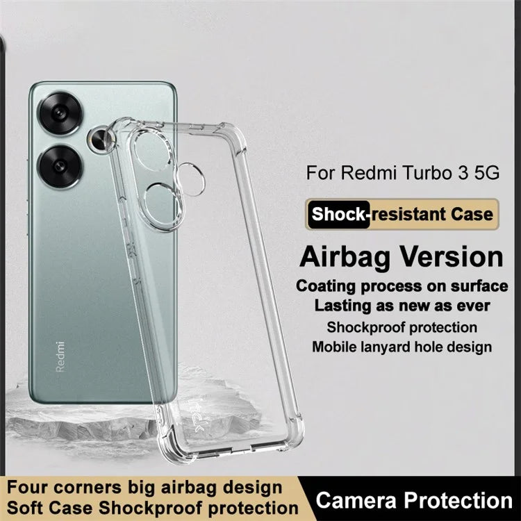 IMAK For Xiaomi Redmi Turbo 3 5G / Poco F6 5G Clear TPU Case Anti-Drop Airbag Protection Phone Shell