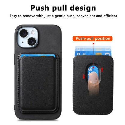 B2 For iPhone 15 Case Leather+TPU Phone Cover with Detachable Magnetic Card Holder
