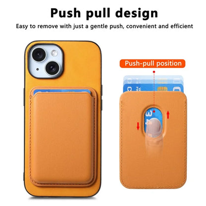 B2 For iPhone 15 Case Leather+TPU Phone Cover with Detachable Magnetic Card Holder