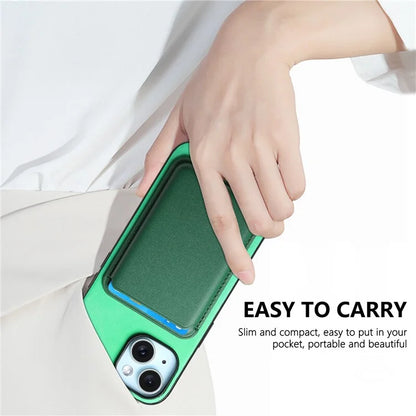 B2 For iPhone 15 Case Leather+TPU Phone Cover with Detachable Magnetic Card Holder