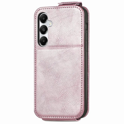 For Samsung Galaxy A15 4G Case Zipper Pocket PU Leather Vertical Flip Wallet Phone Cover