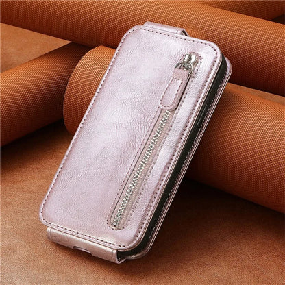 For Samsung Galaxy A15 4G Case Zipper Pocket PU Leather Vertical Flip Wallet Phone Cover
