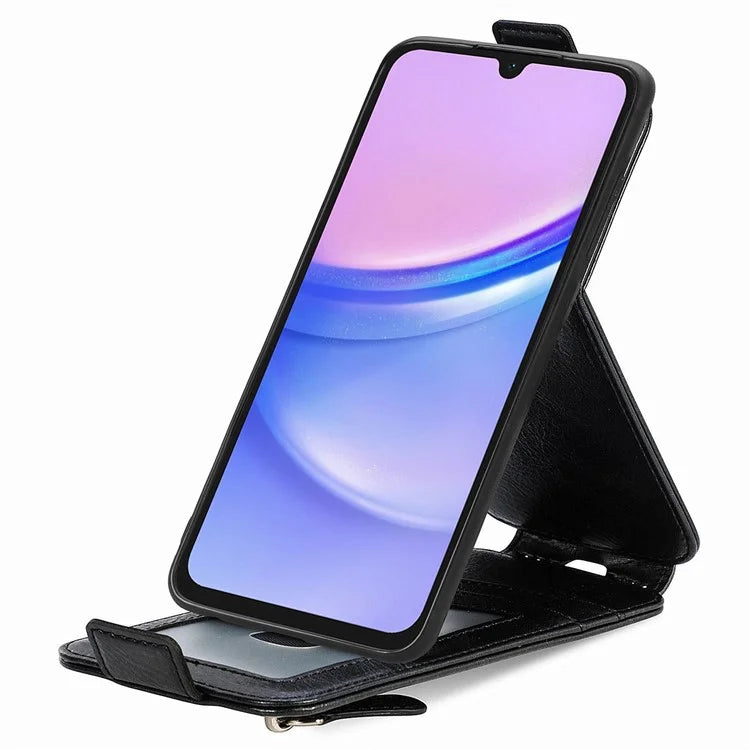 For Samsung Galaxy A15 4G Case Zipper Pocket PU Leather Vertical Flip Wallet Phone Cover