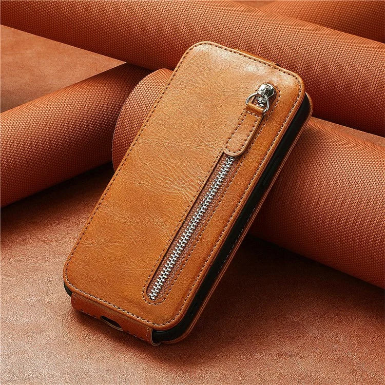 For Samsung Galaxy A15 4G Case Zipper Pocket PU Leather Vertical Flip Wallet Phone Cover