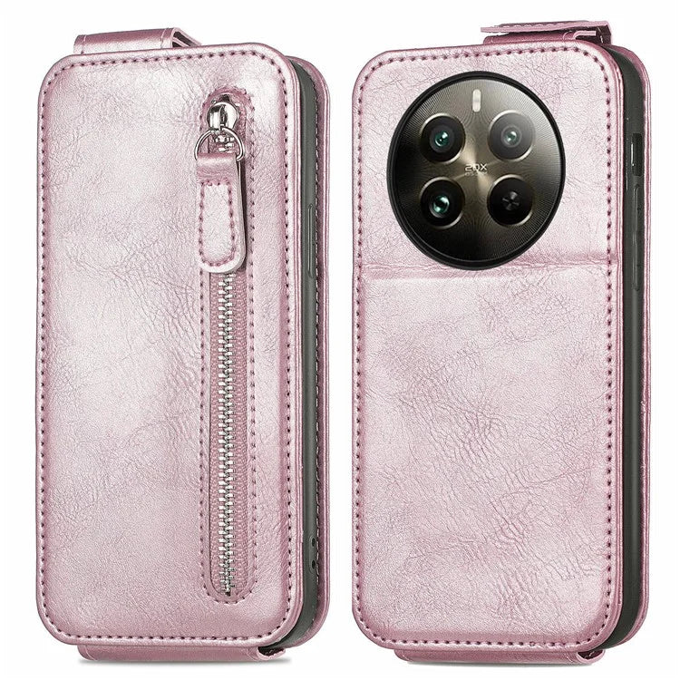 For Realme 12 Pro 5G / 12 Pro+ 5G Leather Case Vertical Flip Zipper Wallet Phone Cover