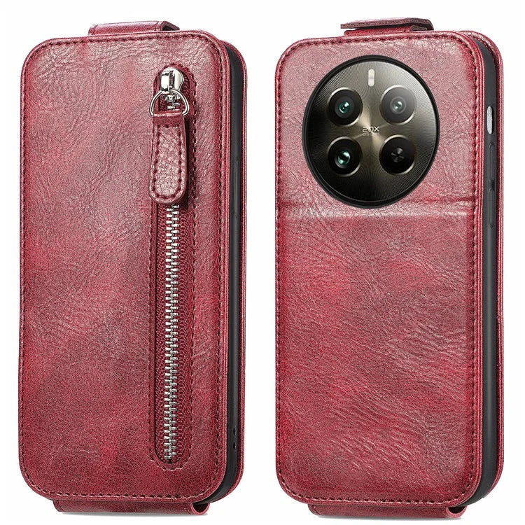For Realme 12 Pro 5G / 12 Pro+ 5G Leather Case Vertical Flip Zipper Wallet Phone Cover