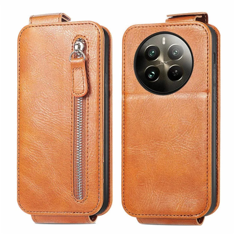 For Realme 12 Pro 5G / 12 Pro+ 5G Leather Case Vertical Flip Zipper Wallet Phone Cover
