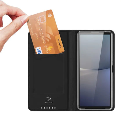 DUX DUCIS Skin Pro Series For Sony Xperia 10 VI PU Leather Case with Support Stand and Card Slot