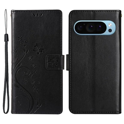 For Google Pixel 9 / Pixel 9 Pro Case Butterfly Pattern PU Leather Wallet Phone Cover