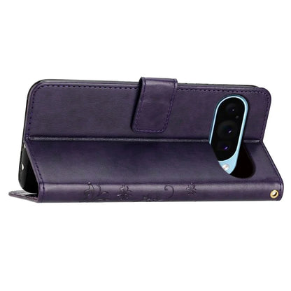 For Google Pixel 9 / Pixel 9 Pro Case Butterfly Pattern PU Leather Wallet Phone Cover