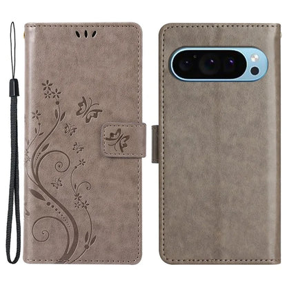 For Google Pixel 9 / Pixel 9 Pro Case Butterfly Pattern PU Leather Wallet Phone Cover