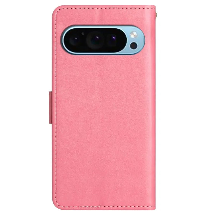 For Google Pixel 9 / Pixel 9 Pro Case Butterfly Pattern PU Leather Wallet Phone Cover