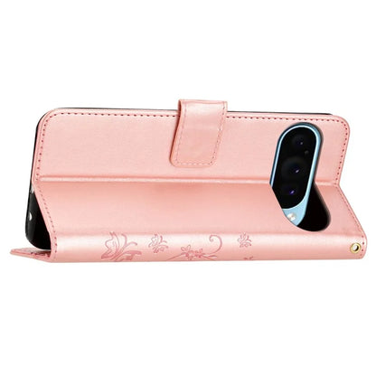 For Google Pixel 9 / Pixel 9 Pro Case Butterfly Pattern PU Leather Wallet Phone Cover