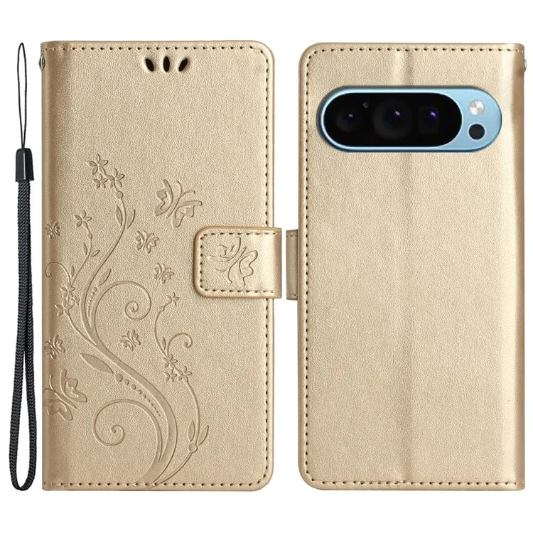 For Google Pixel 9 / Pixel 9 Pro Case Butterfly Pattern PU Leather Wallet Phone Cover