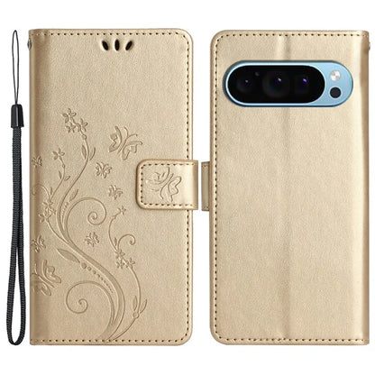 For Google Pixel 9 / Pixel 9 Pro Case Butterfly Pattern PU Leather Wallet Phone Cover