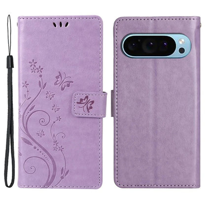 For Google Pixel 9 / Pixel 9 Pro Case Butterfly Pattern PU Leather Wallet Phone Cover