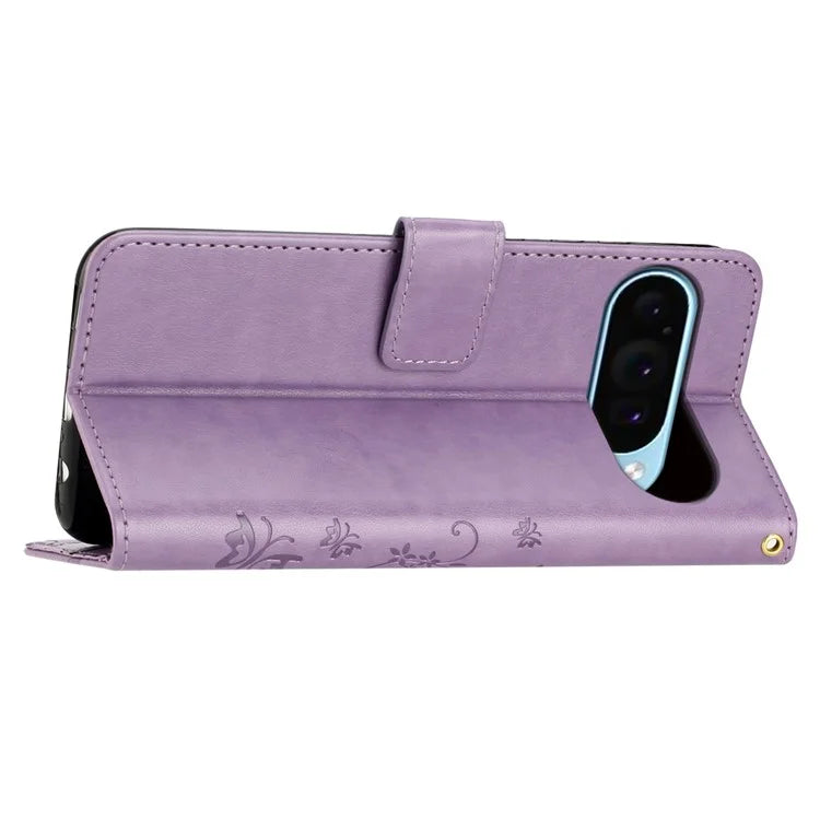 For Google Pixel 9 / Pixel 9 Pro Case Butterfly Pattern PU Leather Wallet Phone Cover