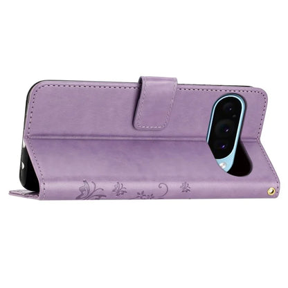 For Google Pixel 9 / Pixel 9 Pro Case Butterfly Pattern PU Leather Wallet Phone Cover