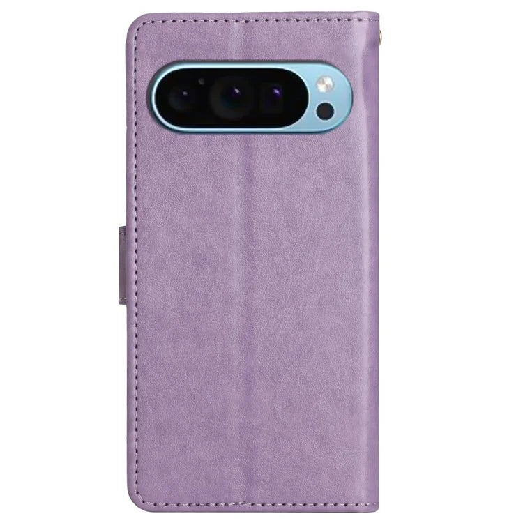For Google Pixel 9 / Pixel 9 Pro Case Butterfly Pattern PU Leather Wallet Phone Cover