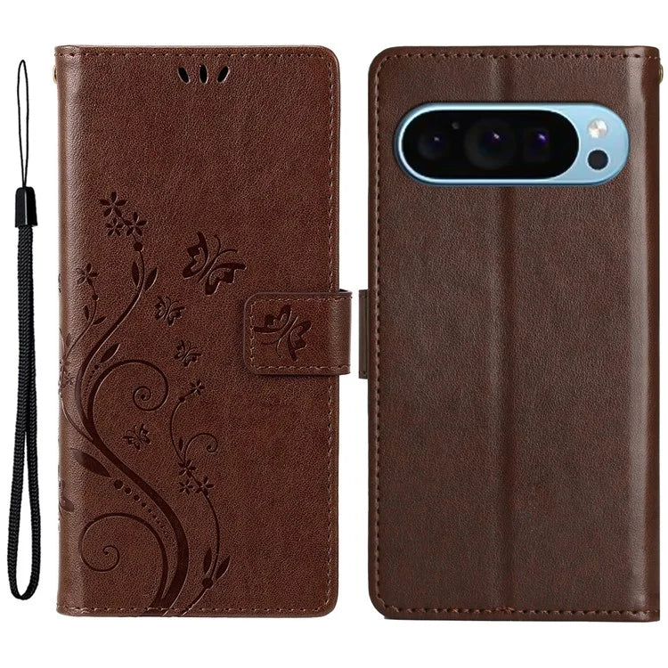For Google Pixel 9 / Pixel 9 Pro Case Butterfly Pattern PU Leather Wallet Phone Cover