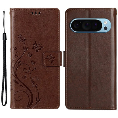 For Google Pixel 9 / Pixel 9 Pro Case Butterfly Pattern PU Leather Wallet Phone Cover