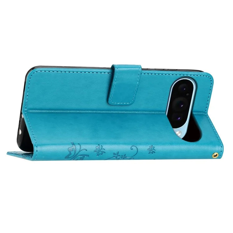 For Google Pixel 9 / Pixel 9 Pro Case Butterfly Pattern PU Leather Wallet Phone Cover