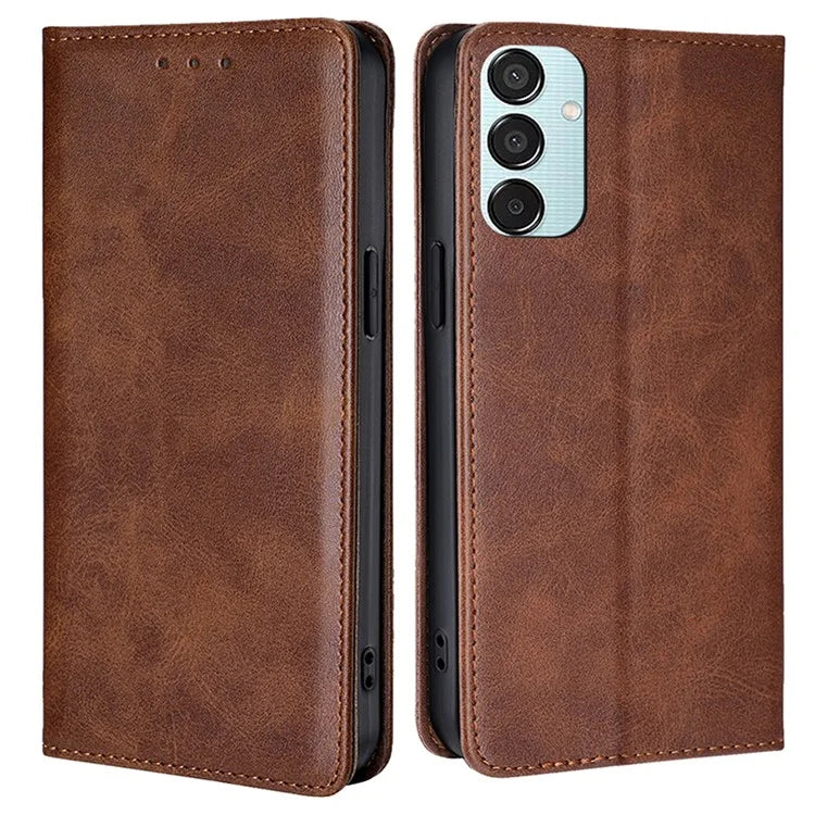 For Samsung Galaxy M15 5G Case PU Leather Calf Texture Phone Wallet Cover