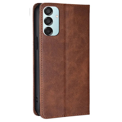 For Samsung Galaxy M15 5G Case PU Leather Calf Texture Phone Wallet Cover