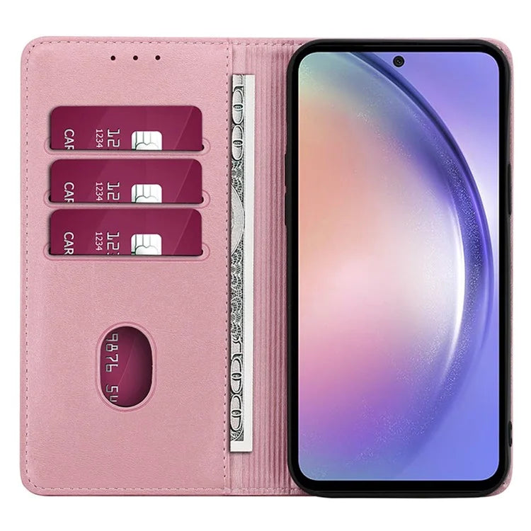 For Samsung Galaxy M15 5G Case PU Leather Calf Texture Phone Wallet Cover
