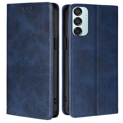 For Samsung Galaxy M15 5G Case PU Leather Calf Texture Phone Wallet Cover