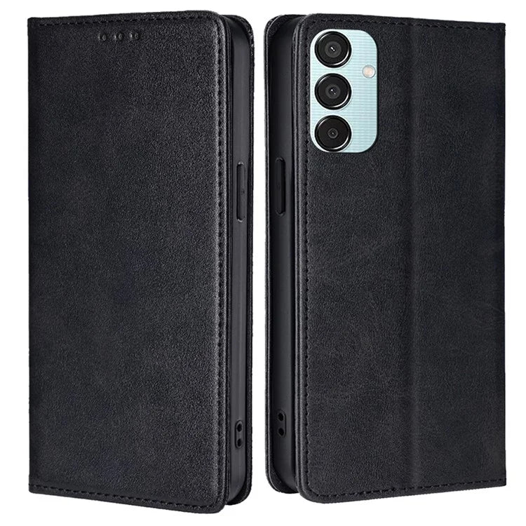 For Samsung Galaxy M15 5G Case PU Leather Calf Texture Phone Wallet Cover