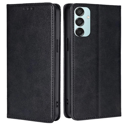 For Samsung Galaxy M15 5G Case PU Leather Calf Texture Phone Wallet Cover