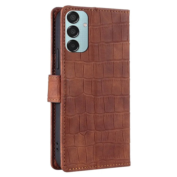 For Samsung Galaxy M15 5G Case Crocodile Texture Leather Wallet Phone Cover
