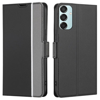 For Samsung Galaxy M15 5G Case PU Leather Phone Shell Twill Texture Card Slots Cover