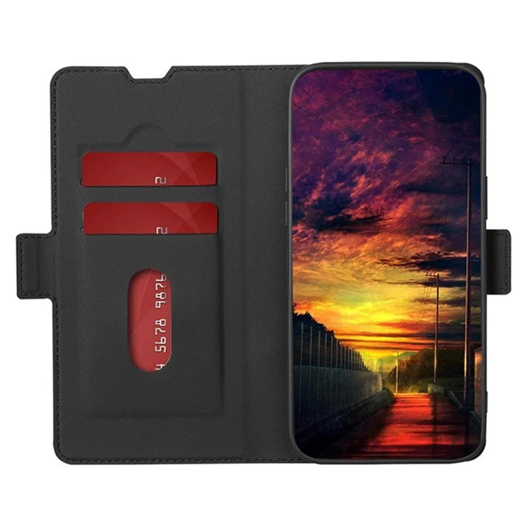 For Samsung Galaxy M15 5G Case PU Leather Phone Shell Twill Texture Card Slots Cover