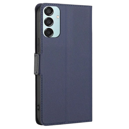 For Samsung Galaxy M15 5G Case PU Leather Phone Shell Twill Texture Card Slots Cover