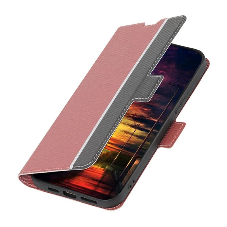 For Samsung Galaxy M15 5G Case PU Leather Phone Shell Twill Texture Card Slots Cover