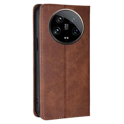 For Xiaomi 14 Ultra Case Calf Texture PU Leather Wallet Phone Cover