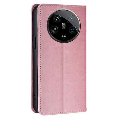 For Xiaomi 14 Ultra Case Calf Texture PU Leather Wallet Phone Cover