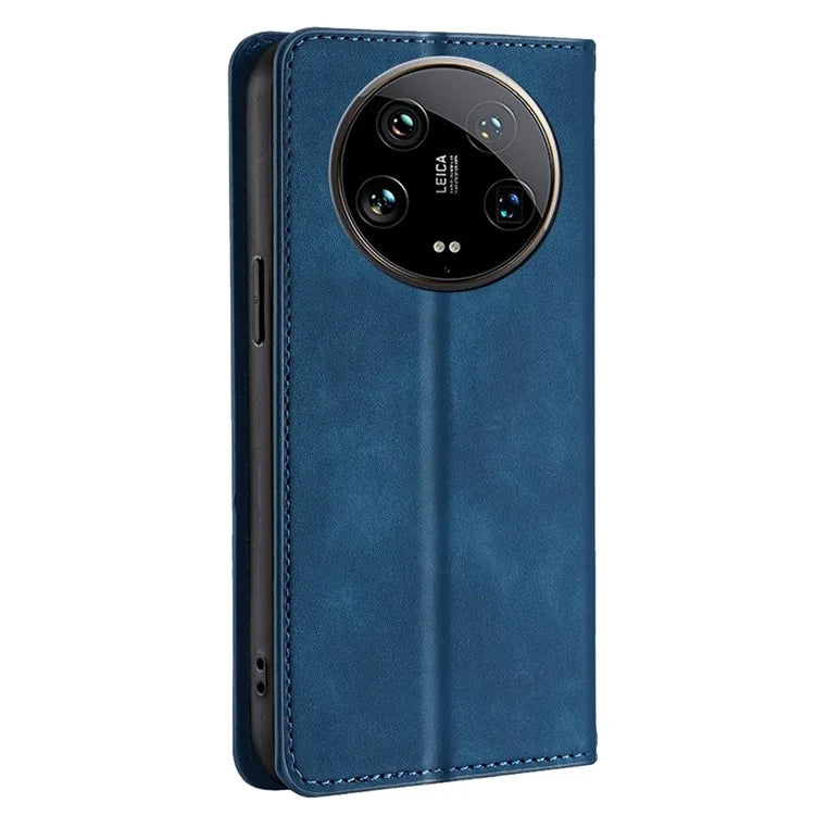 For Xiaomi 14 Ultra Case Skin Feeling PU Leather Phone Cover with Card Slots
