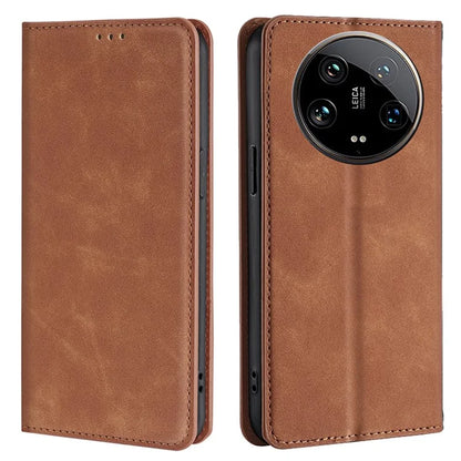 For Xiaomi 14 Ultra Case Skin Feeling PU Leather Phone Cover with Card Slots