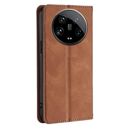 For Xiaomi 14 Ultra Case Skin Feeling PU Leather Phone Cover with Card Slots