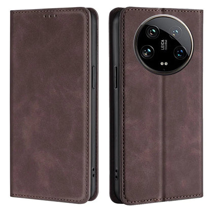 For Xiaomi 14 Ultra Case Skin Feeling PU Leather Phone Cover with Card Slots