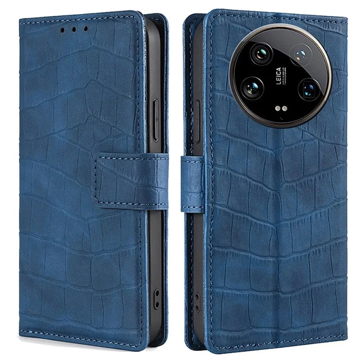 For Xiaomi 14 Ultra Leather Case Crocodile Texture Magnetic Phone Cover