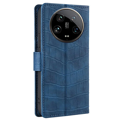 For Xiaomi 14 Ultra Leather Case Crocodile Texture Magnetic Phone Cover