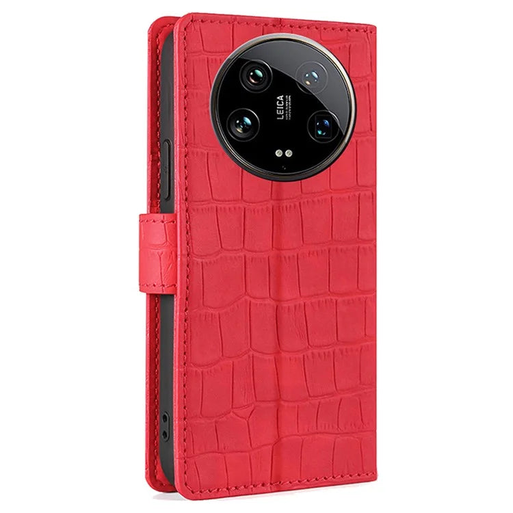 For Xiaomi 14 Ultra Leather Case Crocodile Texture Magnetic Phone Cover
