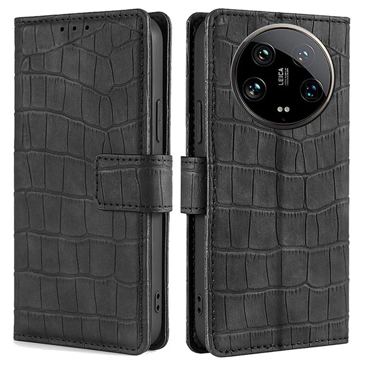 For Xiaomi 14 Ultra Leather Case Crocodile Texture Magnetic Phone Cover
