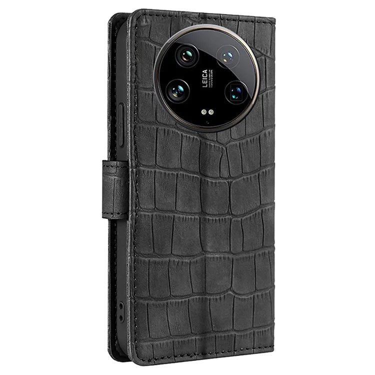 For Xiaomi 14 Ultra Leather Case Crocodile Texture Magnetic Phone Cover