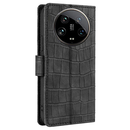 For Xiaomi 14 Ultra Leather Case Crocodile Texture Magnetic Phone Cover