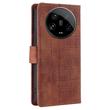 For Xiaomi 14 Ultra Leather Case Crocodile Texture Magnetic Phone Cover
